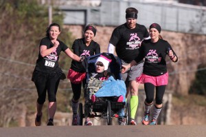 The first race of the Angels with Mollie Coward was Chill in the Hills in Vicksburg. They are, from left, Paige Hutchinson, Chrisanna Saums, Robert Saums and Ginny Odom and Mollie in the front.