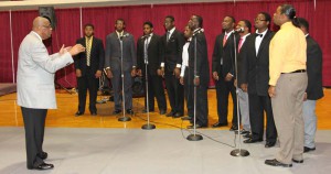 Dr. Bobby Cooper directs the Utica Campus' renowned Jubilee Singers at a recent event.
