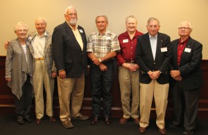 Hinds Community College hosted the annual 50+ luncheon for graduates 50 years ago and beyond on Oct. 14. Among those attending were graduates from the 1950s including, from left, JoAnn Taylor Smith of Florence, John Emory of Jackson, David Barton of Raymond, Ron Melancon of Poplarville, Douglas Moore of Jackson, Oliver V. Shearer of Clinton and Mark J. Chaney of Bovina.