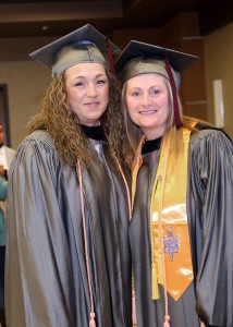 Rachel Junkin of Clinton, left, and Roxi Odom of Terry received Associate Degrees in Nursing on Dec. 16 from Hinds Community College in a ceremony at the Muse Center on the Rankin Campus.