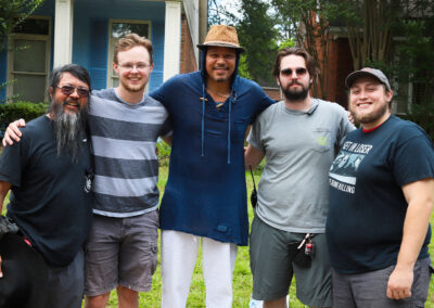 Photo of Film crew and Actors on set of "The Movers"